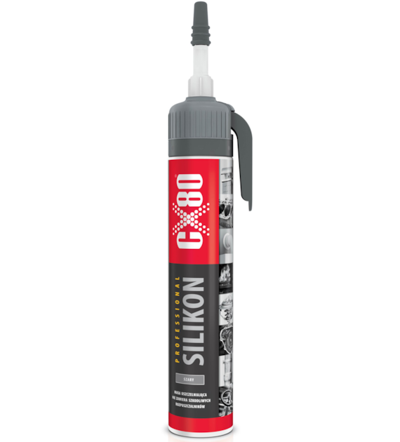 Silikon Profesional w aplikatorze 210g - szary